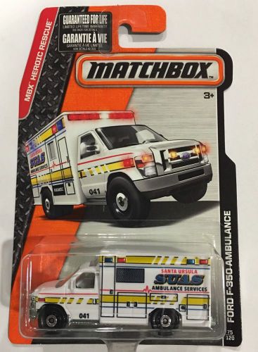 Matchbox ford f-350 ambulance emergency 911 f350 svt ecoboost super duty emt