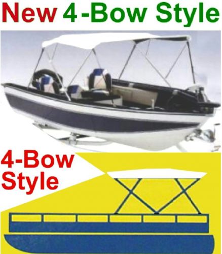 New 4 bow boat bimini convertible top cover,pontoon 78&#034;-86&#034; folding frame
