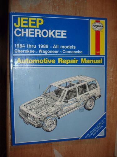 1984-1989 jeep wagoneer cherokee service manual shop book haynes repair