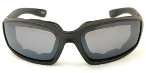 Motorcycle atv sunglasses goggles black, smoke lenses, foam padded mountian bike