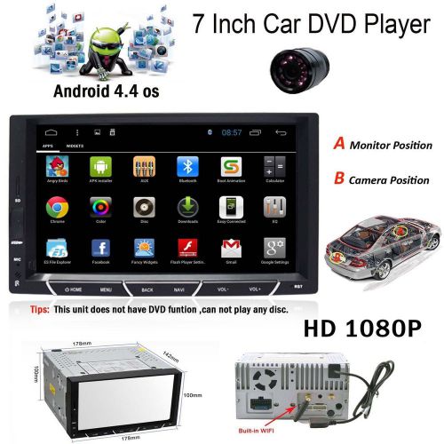 7&#034; gps navi android4.4 double 2din car auto stereo wifi 3g bluetooth radio + cam