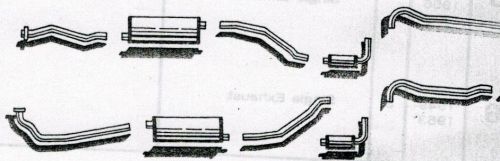 1958 oldsmobile 98 dual exhaust system, aluminized with resonators