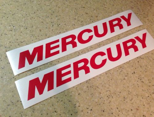 Mercury vintage outboard motor decals 11&#034; red free ship + free fish decal!