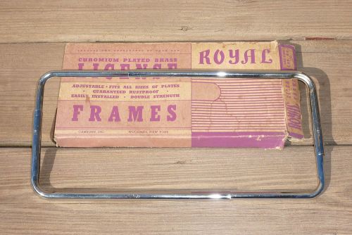 Vintage chrome license plate frame original box! 1940&#039;s 1950&#039;s 1960&#039;s accessory