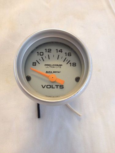 Autometer 4391 voltmeter 2-1/16&#034; pro-comp ultra-lite silver