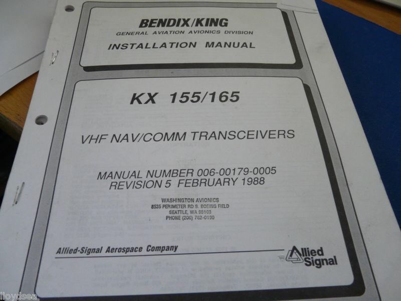 Bendix king kx155/165vhf navcom  installation manual