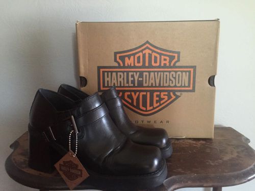 Ladies harley davidson black leather shoes 8.5 size