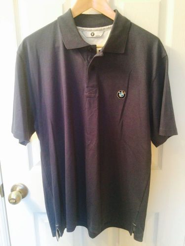Bmw size large organic cotton short sleeve navy blue polo shirt euc