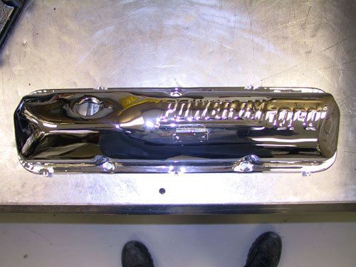 Powered by ford 390gt 428 cobra jet mustang chrome valve covers