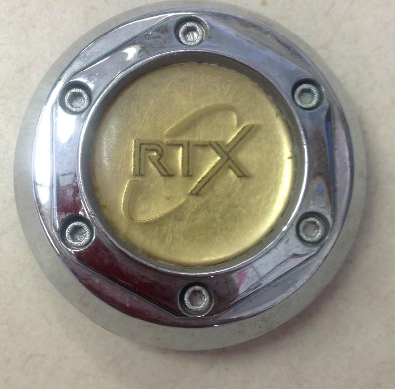 Rtx aftermarket wheel center cap chrome gold e-109 2.75" diameter
