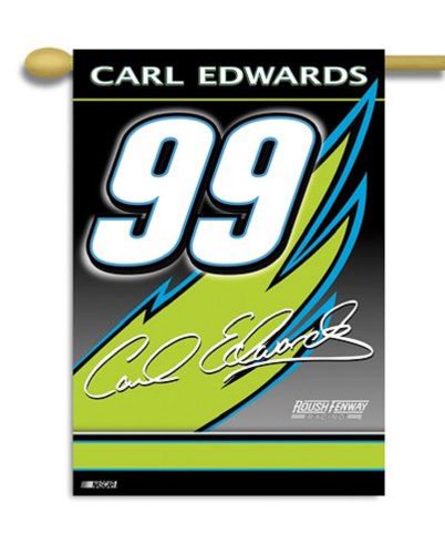 Carl edwards 28 x 40&#034; 2 sided porch flag nascar pole banner roush fenway racing