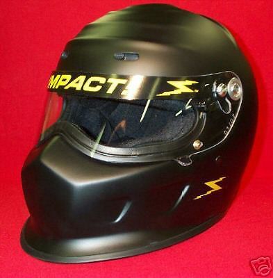 Impact champ flat black racing helmet sa2015 imca your choice of size