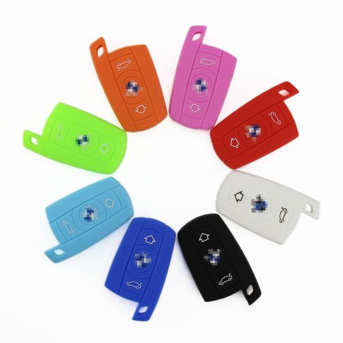 Silicone fob shell case remote key cover holder for bmw 1 3 5 6 series smart key