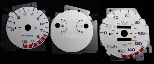 160mph indiglo silver reverse glow gauge face overlay for 92-95 honda civic ex