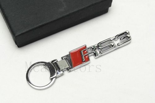 1pcs brand new rs3 stereoscopic luxury car key ring great metal keychains charms