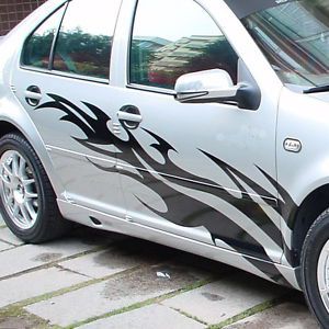 Car decal vinyl graphics side sticker body decals stripe flame for bora #17