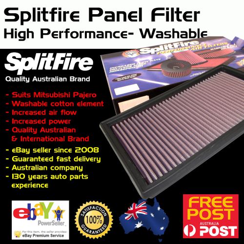 Splitfire high performance washable air filter panel mitsubishi pajero 2002 on