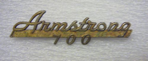 Armstrong 700 - metal gold car dealer emblem vintage - with mounting clips