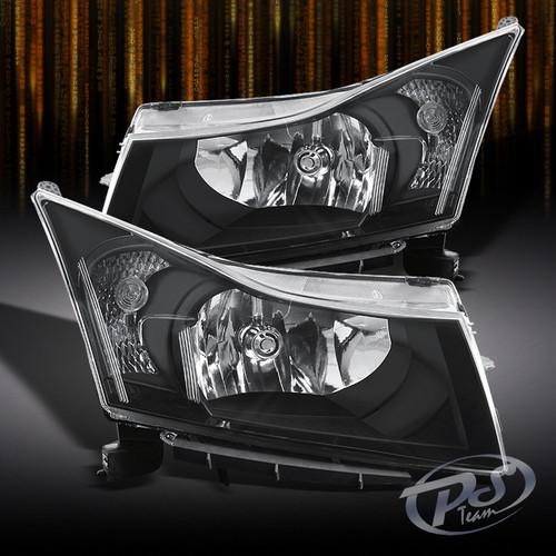2011-2013 chevy cruze black crystal headlights headlamps lights lamp left+right