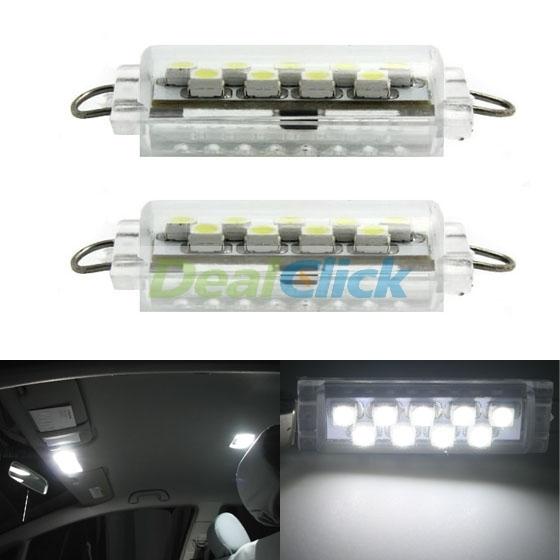 2x 562 rigid loop white light 44mm 9 3528 smd led for dome trunk cargo lights