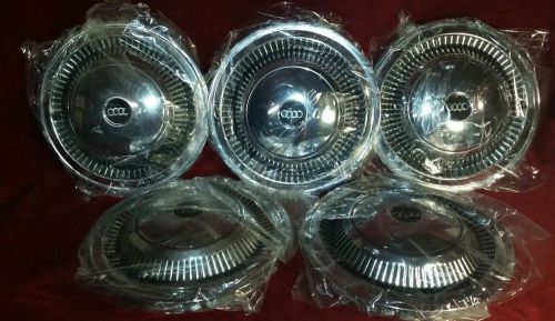Vtg 14&#034;nos new set of 5 audi hubcaps-never used-made in germany-best offer-wheel
