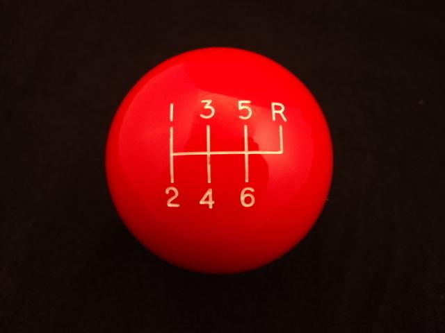 Red 6 speed shift knob, camaro corvette mustang shelby challenger muscle car