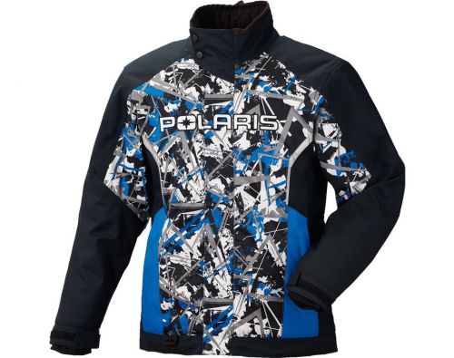 Polaris mens ripper blue triangle print winter snowmobile jacket coat- xl - new
