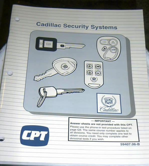 1998 cadillac security systems factory gm training manual