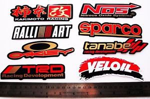 Logo sponsor motorcycle car decal stickers motocross racing sport  set of 8 pcs.