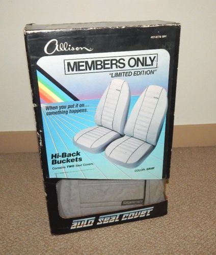 1987 allison members only hi-back buckets (car seat covers) gray ~ made in usa