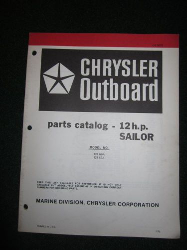 1979 chrysler outboard 12 hp sailor parts catalog manual 121h9a 121b9a