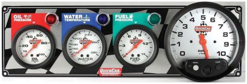 Quickcar 3 gauge panel with tach op wt fp imca sportmod quick car tachometer
