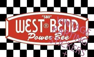 Vintage go kart, wb580, west bend power bee, sticker, reproduction