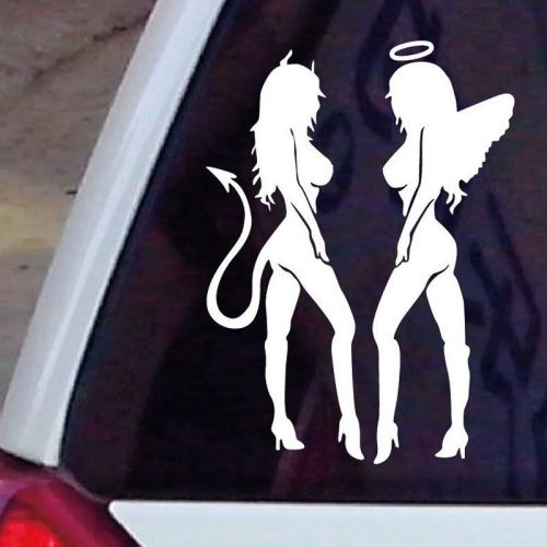 White 3d car sticker decals devil angel reflective decoration vinyl new hot 1x