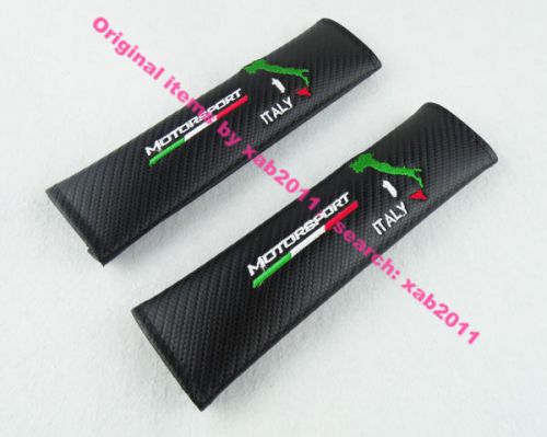 2 x car italy motorsport embroidery seat belt shoulder pads cover cushion