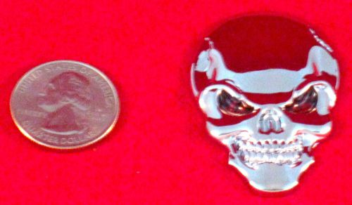 Auto logo 3d metal chrome badge decal skeleton skull bone car motorcycle decal