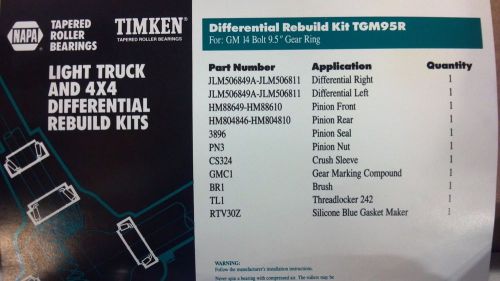 Tgm95r, sdk324 1 accessory kit; 1 seal; gm 9.5&#034; differential (81-97); 4 bearings
