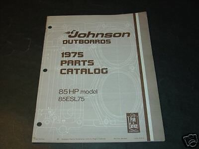 1975 JOHNSON OUTBOARD MOTOR 85 HP PARTS MANUAL, US $21.99, image 1