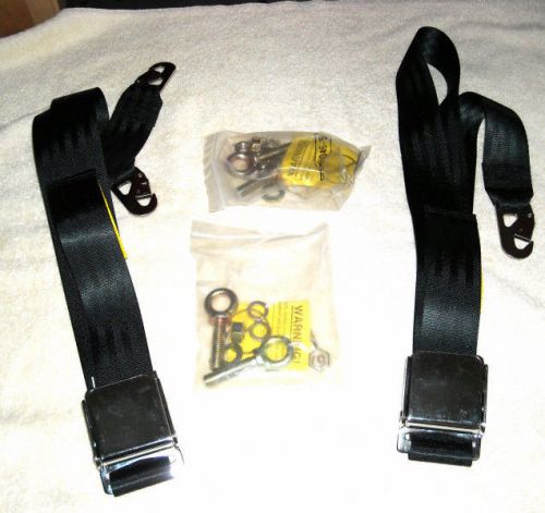 Pair of new aftermarket black 1957 ford thunderbird seat belts