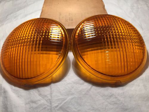 50&#039;s or 60&#039;s vintage amber fog lamp lenses ls385 6-7/8&#034;