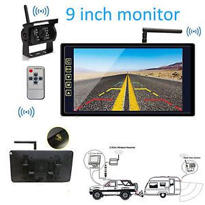 2 wireless receiver 9&#034;lcd car rearview monitor backup camera night vision for rv