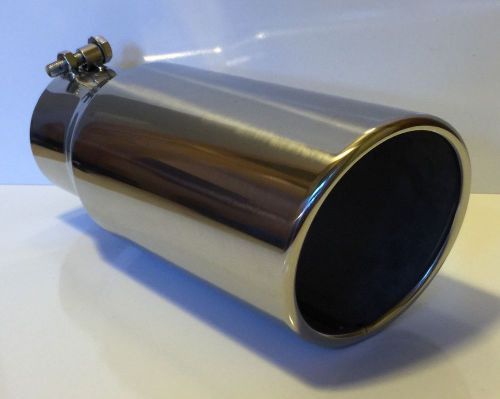 3.5&#034; inlet 4.5&#034; out 12&#034; long stainless diesel exhaust tip ford
