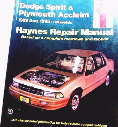 1989-1995 spirit acclaim haynes repair service manual