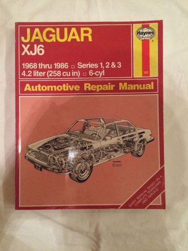 Vingtage jaguar xj6 1968-86 series 1 2 &amp; 3 4.2l haynes automotive repair manual