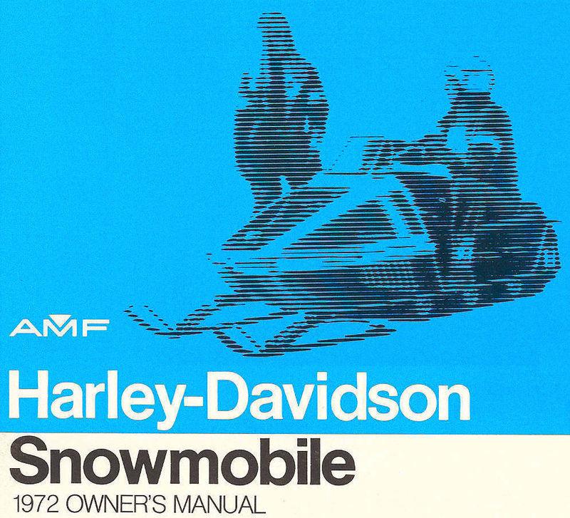 1972 harley-davidson snowmobile owners manual -harley snowmobile- snow machine