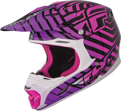 New 2013 fly racing three.4 motocross atv bmx helmet purple pink