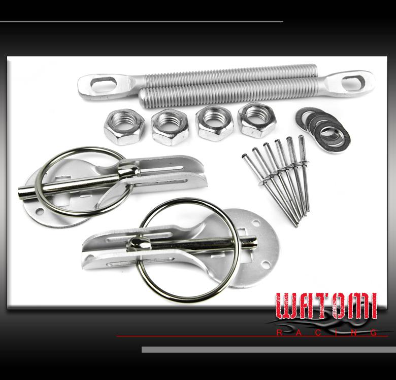 Racing hood pin lock kit silver integra rsx tsx a4 tt 328i 525i avalanche blazer