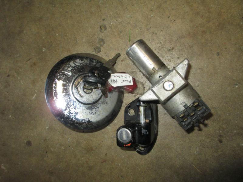 1981 honda cb650c gas cap ignition switch  helmet lock  & two keys