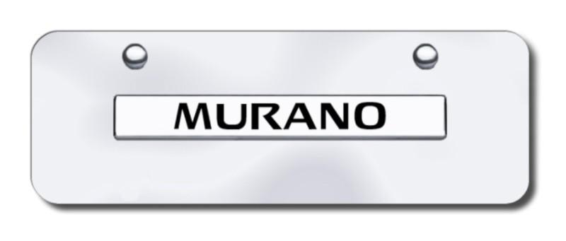 Nissan murano name chrome on chrome mini license plate made in usa genuine