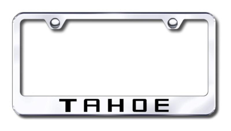 Gm tahoe  engraved chrome license plate frame -metal made in usa genuine